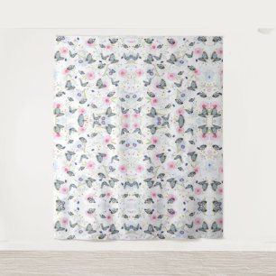 Elegante moderne Blume und Schmetterlingsmuster Wandteppich