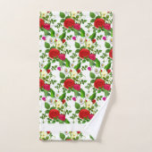 Elegante Moderne Blume und Schrift auf White Badhandtuch Set (Handtuch)