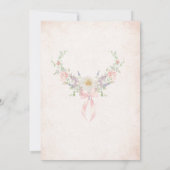 Elegante Moderne Blume Wasserfarbe Taufe Einladung (Rückseite)