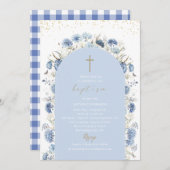 Elegante Moderne Blume Wasserfarbe Taufe Einladung (Vorne/Hinten)