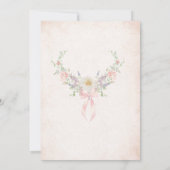 Elegante Moderne Blume Wasserfarbe Taufe Einladung (Rückseite)