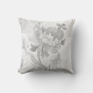 Elegante moderne Blume Weich, grau und weiß Kissen