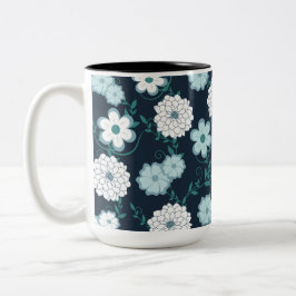 Elegante Moderne Blume Zweifarbige Tasse