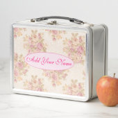 Elegante moderne Blumen ergänzen Ihren Text Metall Brotdose (Beispiel)