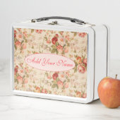 Elegante moderne Blumen ergänzen Ihren Text Metall Brotdose (Beispiel)