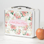 Elegante moderne Blumen ergänzen Ihren Text Metall Brotdose (Beispiel)