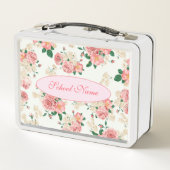 Elegante moderne Blumen ergänzen Ihren Text Metall Brotdose (Rückseite)