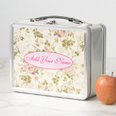 Elegante moderne Blumen ergänzen Ihren Text Metall Brotdose (Beispiel)