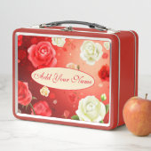 Elegante moderne Blumen ergänzen Ihren Text Metall Brotdose (Beispiel)