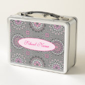 Elegante moderne Blumen ergänzen Ihren Text Metall Brotdose (Rückseite)