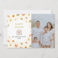 Elegante moderne Blumen- Frohe Ostern Familienfoto