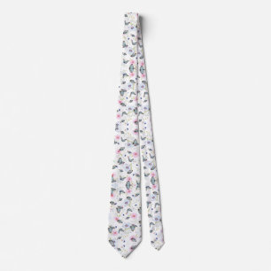 Elegante moderne Blumen und Schmetterlingsmuster Krawatte