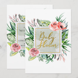 Elegante moderne Blumendusche Einladungen