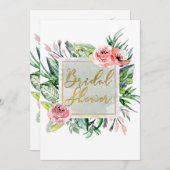 Elegante Moderne Blumendusche Einladungen (Vorne/Hinten)