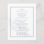 Elegante moderne Blumendusty Blue Wedding Details Begleitkarte (Vorderseite)