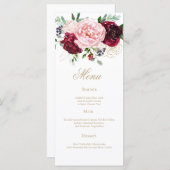 Elegante moderne, blumenfarbene Aquarellbilder Menükarte (Vorne/Hinten)