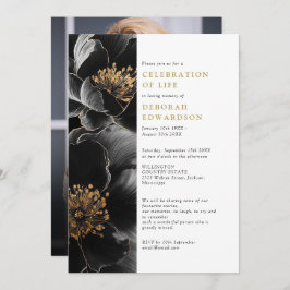 Elegante moderne Blumenfeier zum Foto des Lebens Einladung