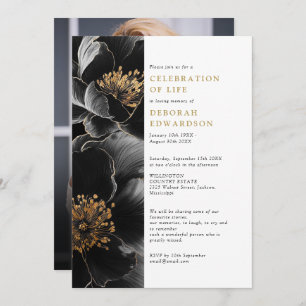 Elegante moderne Blumenfeier zum Foto des Lebens Einladung