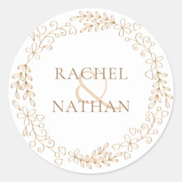 Elegante Moderne Blumengärten Runder Aufkleber