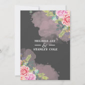Elegante Moderne Blumengärten Wasserfarben Hochzei Einladung (Rückseite)