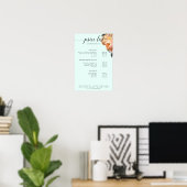 Elegante, moderne, blumengeschmückte Preisliste Poster (Heimbüro)