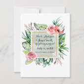 Elegante Moderne, blumengeschmückte Save the Date  Einladung (Rückseite)