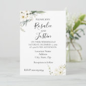 Elegante, moderne Blumenhochzeit Einladung (Stehend Vorderseite)