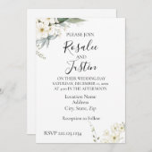 Elegante, moderne Blumenhochzeit Einladung (Vorne/Hinten)