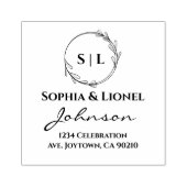 Elegante Moderne Blumenhochzeit-Rücksendeadresse Gummistempel (Prägung)