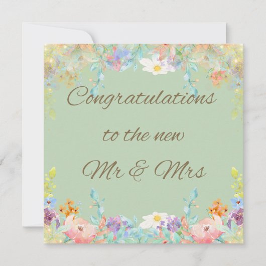 "Elegante moderne Blumenkarte Einladung (Vorderseite)