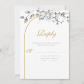 Elegante Moderne Blumenreath Schwarz-weiße Hochzei (Vorderseite)