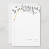 Elegante Moderne Blumenreath Schwarz-weiße Hochzei (Rückseite)