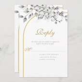 Elegante Moderne Blumenreath Schwarz-weiße Hochzei (Vorne/Hinten)