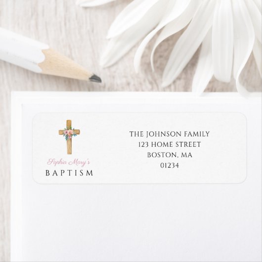 Elegante moderne, blumenreligiöse Kreuztaufe (Insitu)