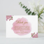 Elegante moderne Blumenrosa Hochzeit Dankeschön Ka Dankeskarte (Stehend Vorderseite)