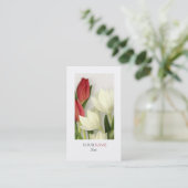 Elegante moderne, blumenweiße Grenze Visitenkarte (Stehend Vorderseite)