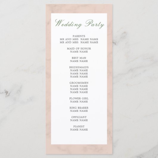 Elegante Moderne Blumenzitate Begrüßung Programm (Rückseite)