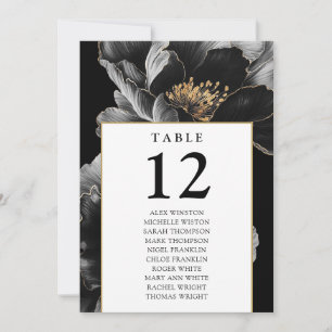 Elegante moderne Blumige Tischnummer Sitzordnung