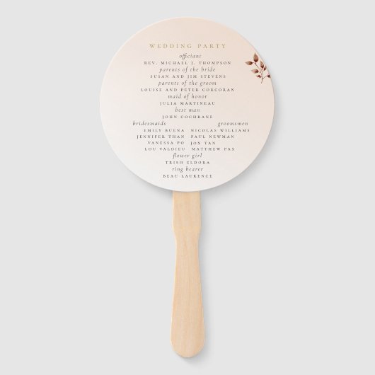 Elegante Moderne Blush Beige Orange Blumenzehen Fächer (Rückseite)