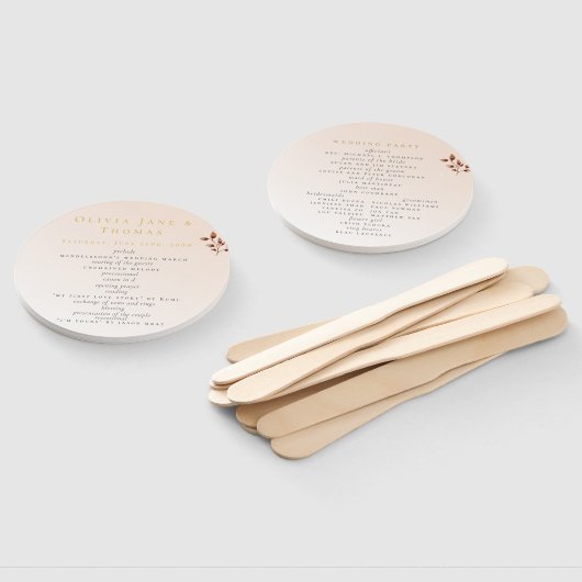 Elegante Moderne Blush Beige Orange Blumenzehen Fächer (Non-assembled)