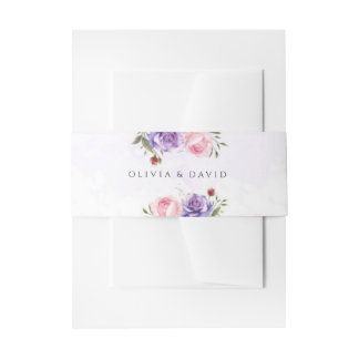 Elegante Moderne Blush Bloral Wedding Einladungsbanderole