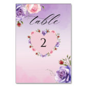 Elegante Moderne Blush Bloral Wedding Tischnummer (Vorderseite)