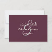 Elegante Moderne Blush & Burgundy Bouquet Wedding RSVP Karte (Rückseite)