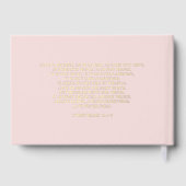 Elegante Moderne Blush Gold Wedding Gästebuch (Rückseite)
