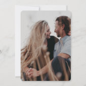 Elegante Moderne Blush Gray Foto Wedding Einladung (Rückseite)