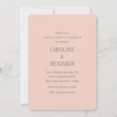 Elegante Moderne Blush Gray Foto Wedding Einladung (Vorderseite)