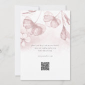 Elegante Moderne Blush Pink Floral QR UAWG Wedding Einladung (Rückseite)