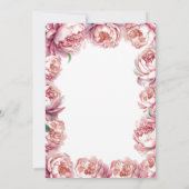 Elegante Moderne Blush Pink Peony Floral Wedding Einladung (Rückseite)