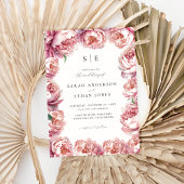 Elegante Moderne Blush Pink Peony Floral Wedding Einladung