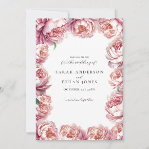 Elegante Moderne Blush Pink Peony Floral Wedding Save The Date